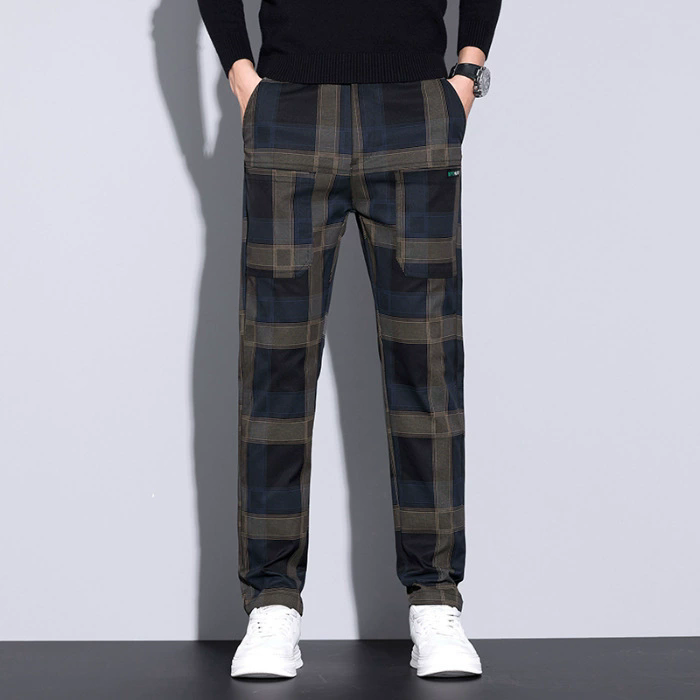 Urban Streetwear Brand - Karierte Herrenhosen – Slim Fit Freizeithosen,