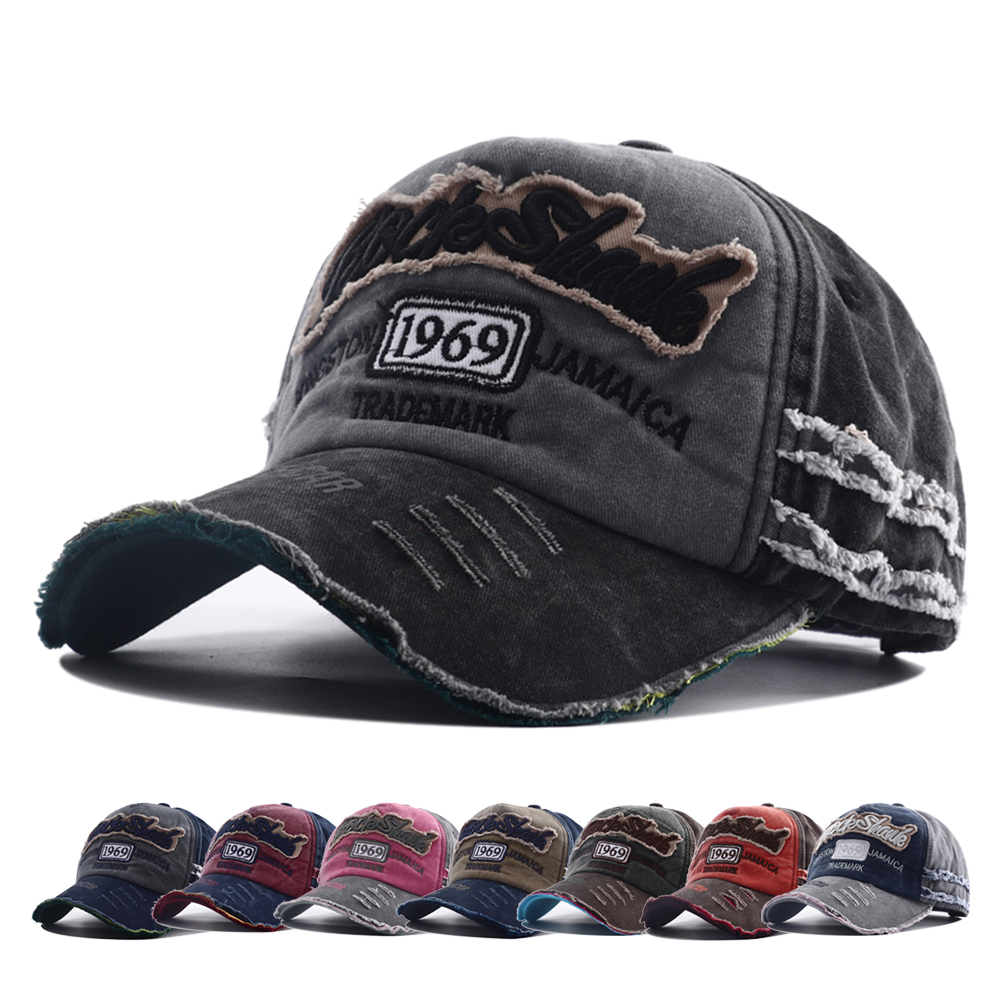 Streetwear Brand Beanie - Retro Brief Stickerei Gewaschen Baumwolle Baseball