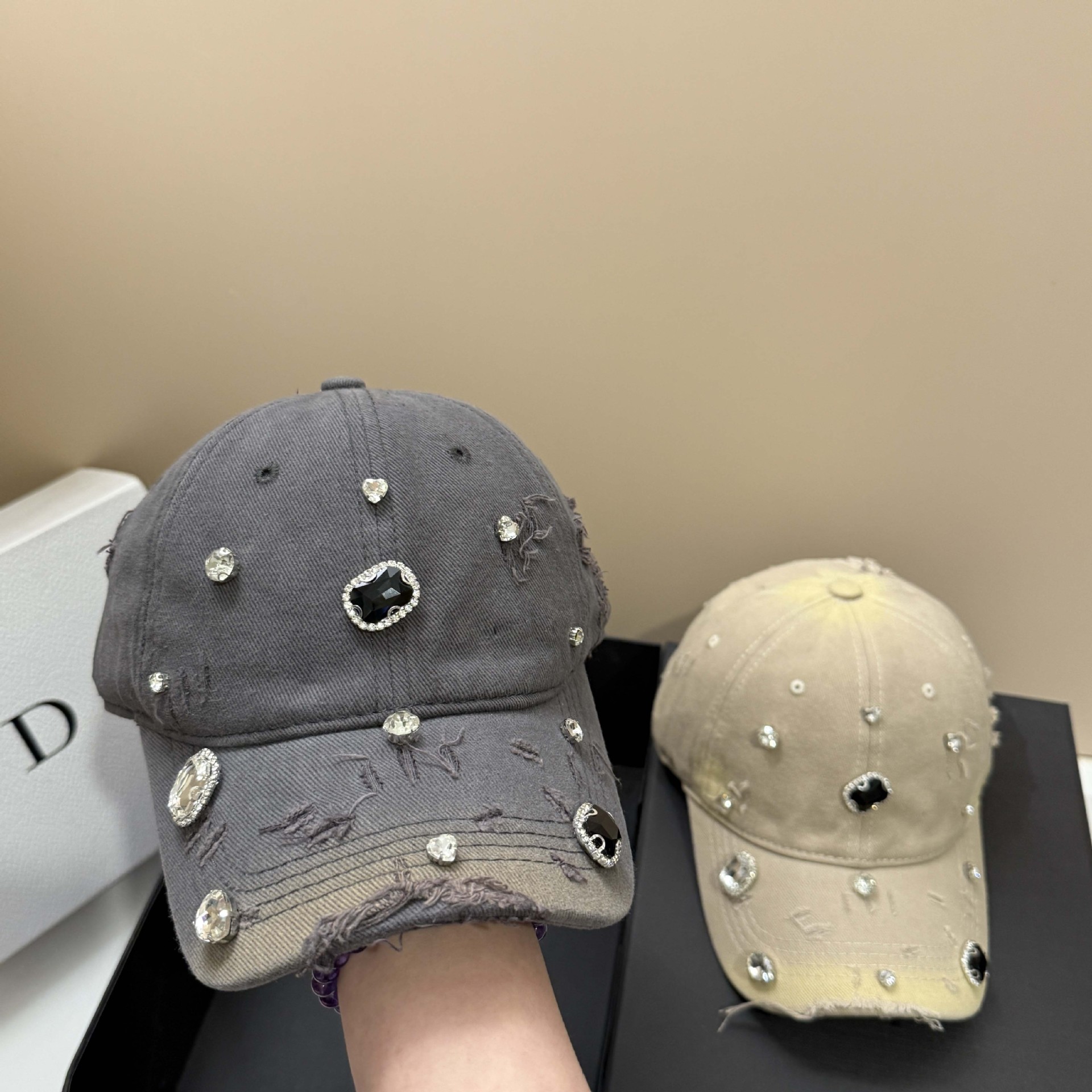 Luxus Strass Loch Baumwolle Ge – Streetwear Brand Beanie Bewertung und Preis